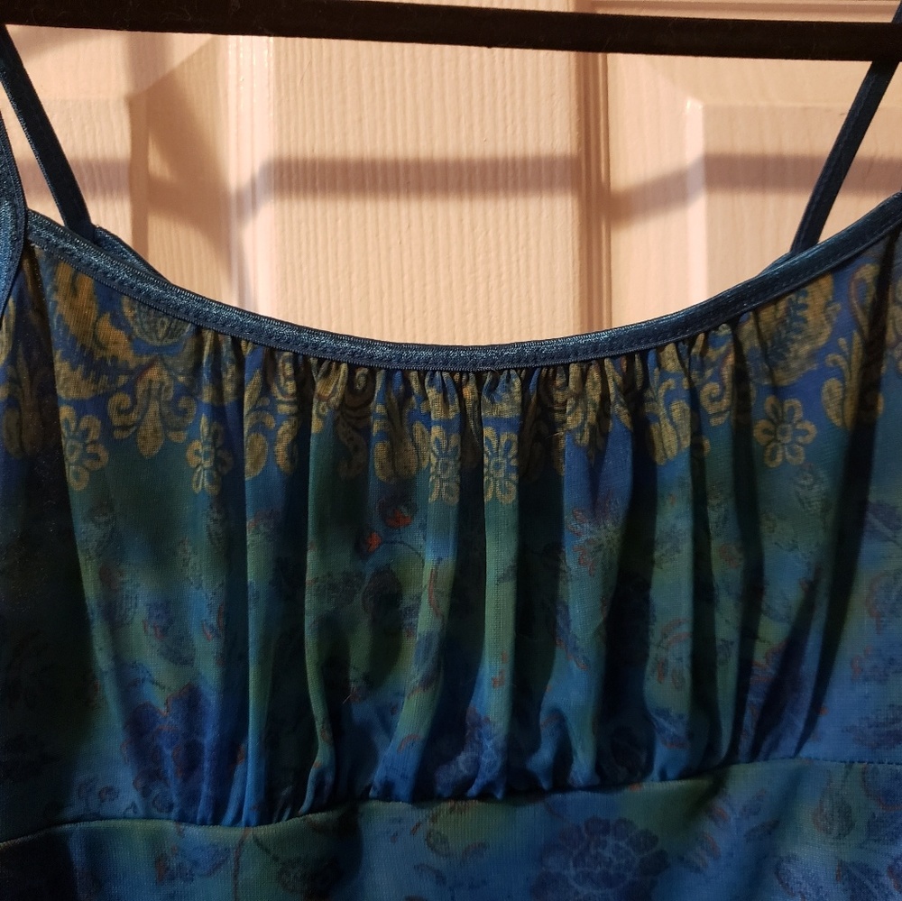 Blue Boho Print Tank Dress - Picture 2 of 6